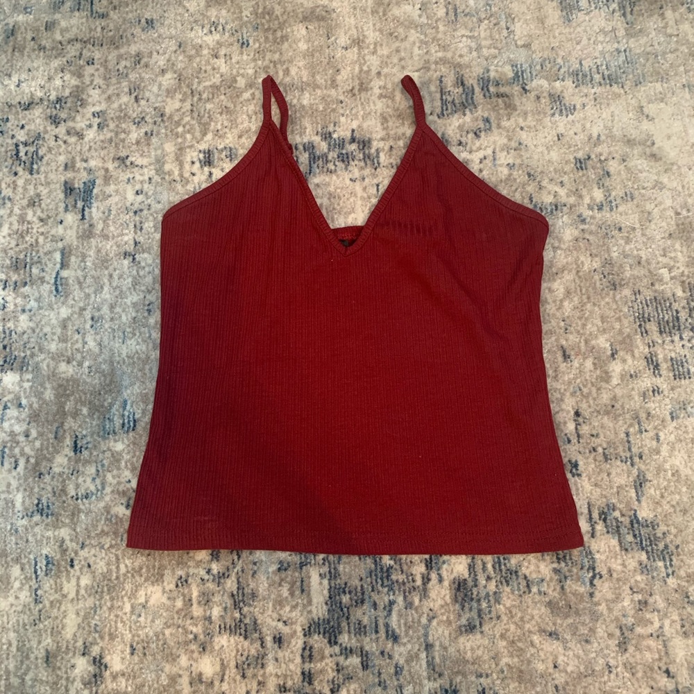 Shein maroon V neck tank